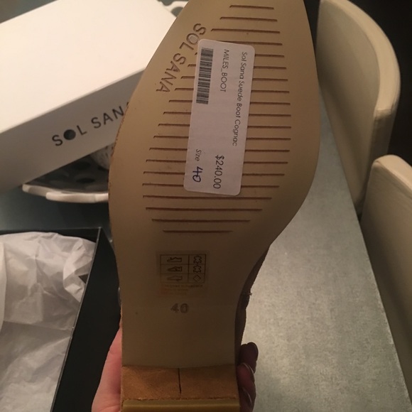 Sol Sana Cognac suede ankle boots, size 40/9.5 - Picture 7 of 8